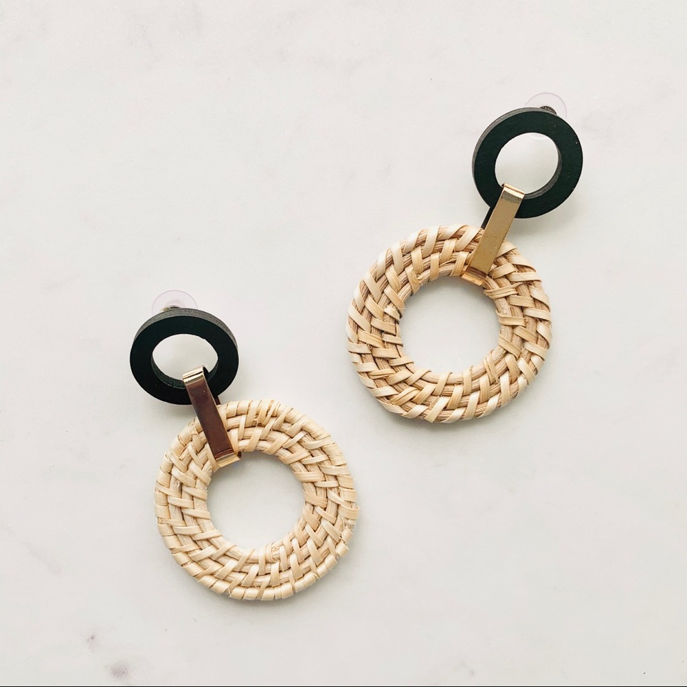 Rattan Hoop Earrings
